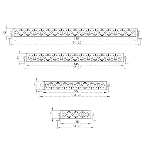 MEUS RACING RC Car LED Roof Light Bar Kit - 1/10 1/8 Scale RC Upgrades for Axial SCX10, Wraith, Traxxas TRX4, TRX6, Redcat Gen8 (95mm, 9 Beads) thumbnail 2