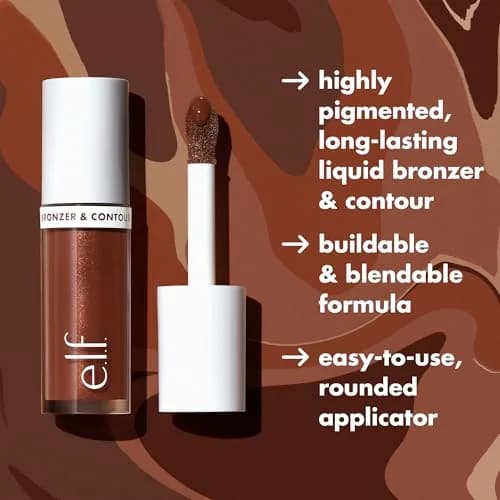 e.l.f. Camo Liquid Bronzer & Contour 0.13 Fl Oz (3.8 ml) | Sculpted Glow for All Skin Tones thumbnail 4