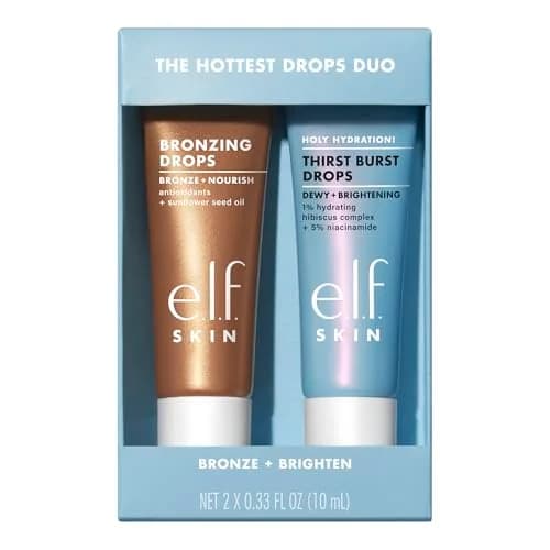 e.l.f. SKIN The Hottest Drops Duo 0.33 Fl Oz (10 ml) | Brightening & Bronzing Serums for Dewy, Sun-Kissed Skin thumbnail 1