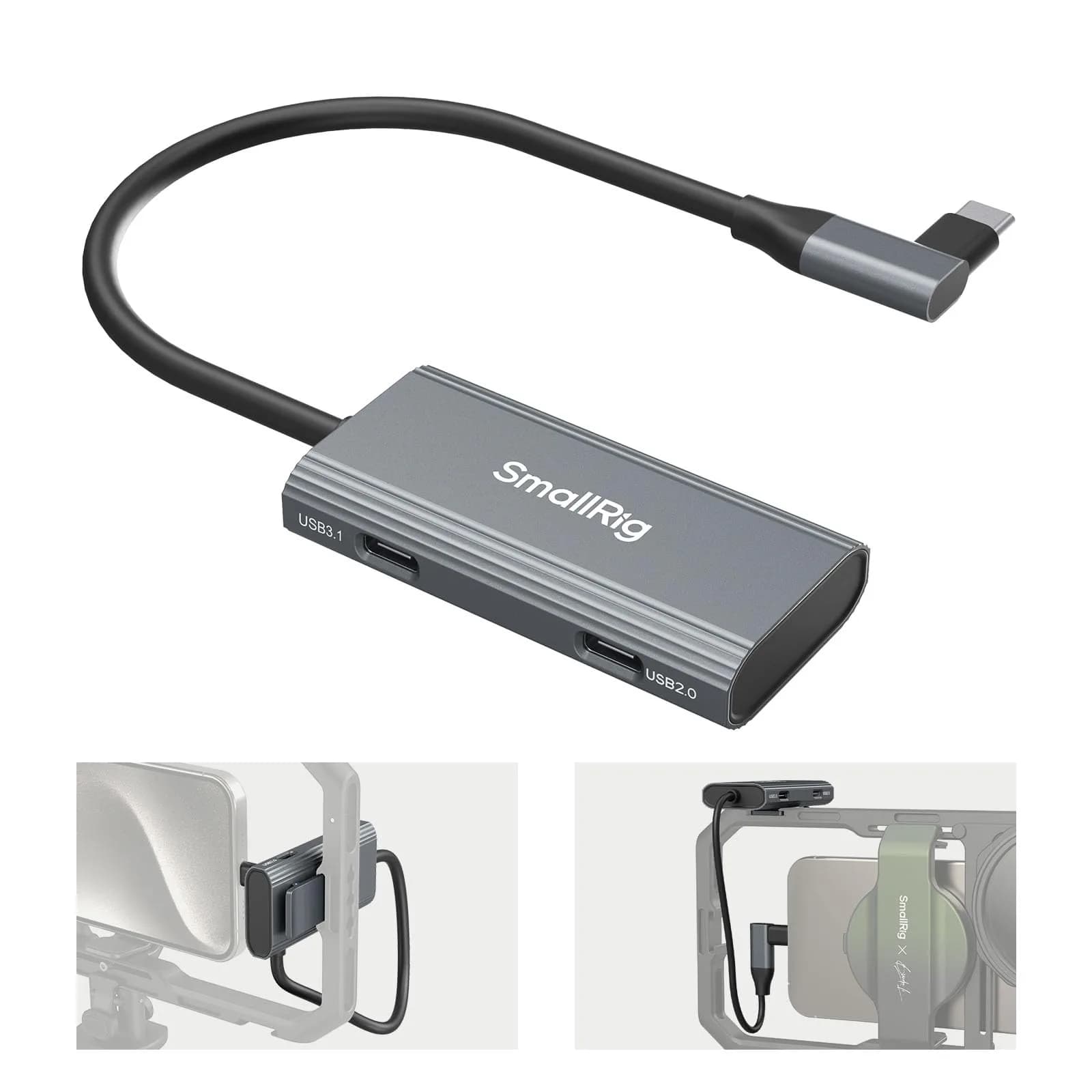 SmallRig 4-in-1 USB-C Hub with Cold Shoe Mount | PD 100W, 4 Ports, Compact Design - main product image