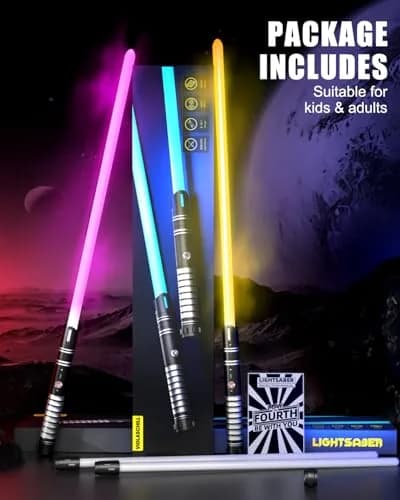 Viglaschill 2-in-1 Detachable Lightsaber Toy - 20 Colors, 4 Modes & Sounds, Type-C Rechargeable, Real Lightsaber for Kids & Adults (Silver Ring) | 32.5 inches thumbnail 6