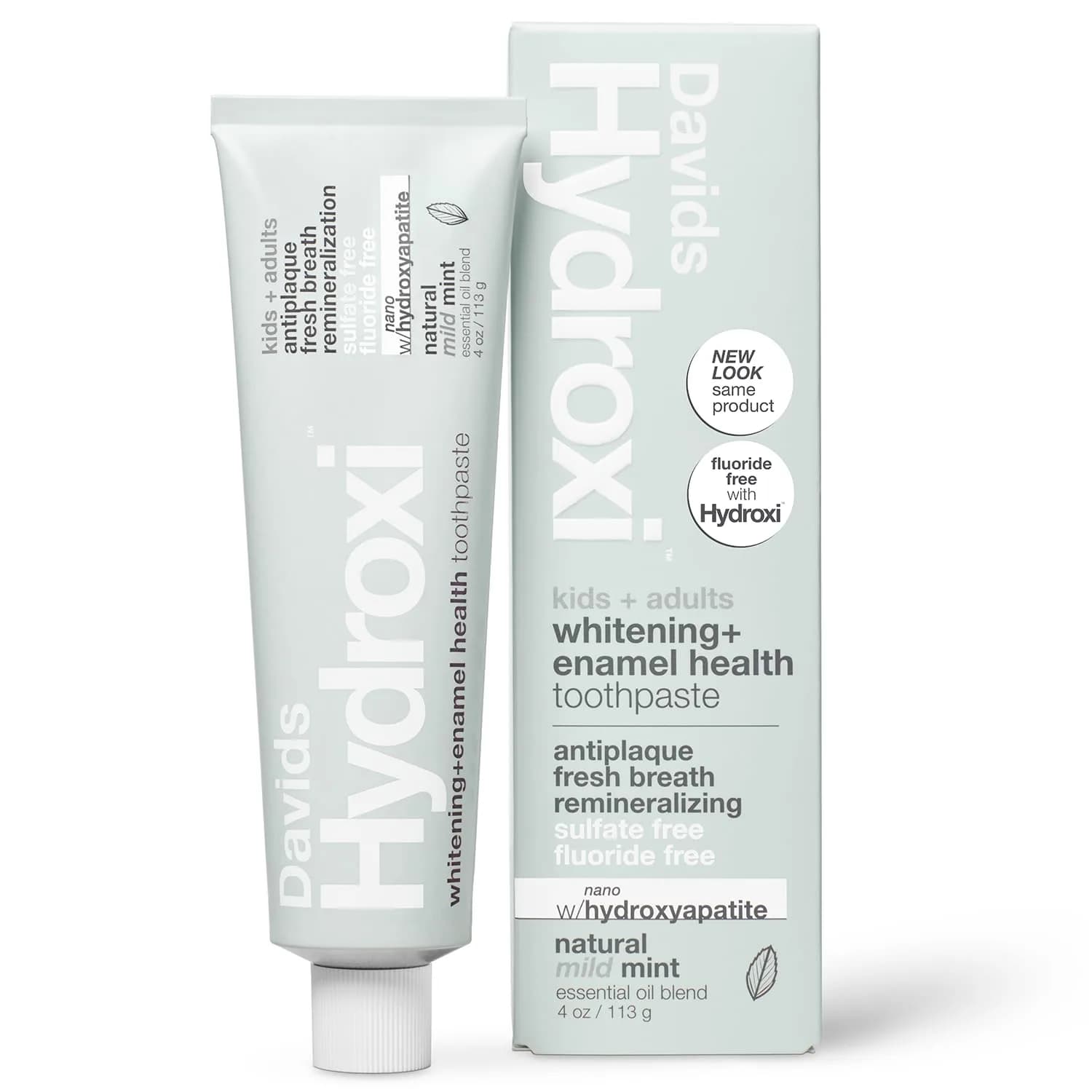 Davids Nano Hydroxyapatite Sensitive+Whitening Toothpaste 50g (1.75oz) | EWG Verified & Fluoride-Free — 4. Mild Mint / 4 Ounce