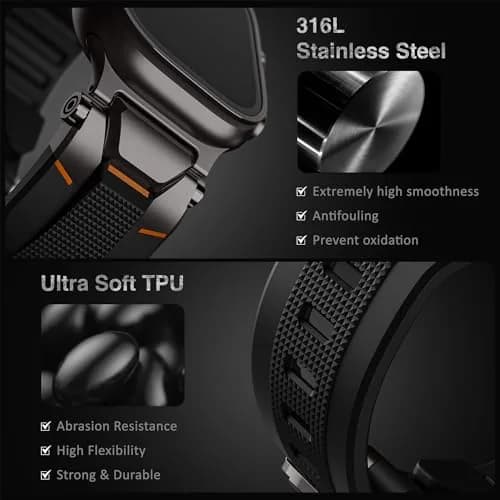 ULTIMAL Watch Band for Apple Watch Ultra 49mm | Sweat-Resistant TPU Strap, Secure Fit, Easy Swap thumbnail 3