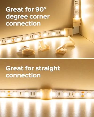 JACKYLED 10mm 2-Pin LED Strip Connectors for LED Strip Lights, 10 Pack | Seamless, Solderless Extension for Home Lighting thumbnail 2