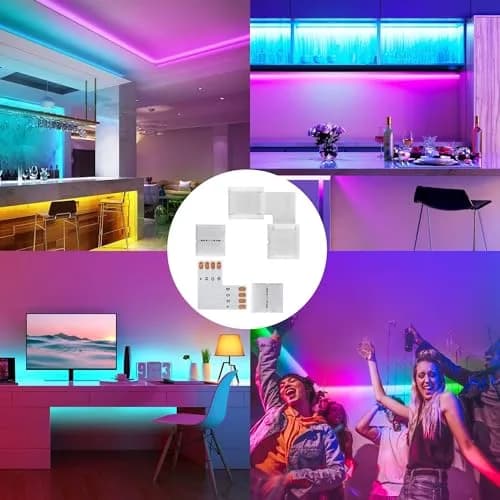 JACKYLED L Shape 8mm 4-Pin LED Strip Connectors 32pcs | Unwired Solderless Connectors for 8mm Wide 4-Pin LED Strips thumbnail 7