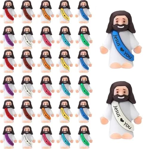 AKFAHOIF Little Jesus Figures 30-Pack Multicolor | Religious Gifts for Easter Egg Stuffers thumbnail 1