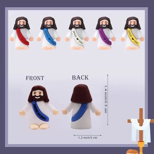 AKFAHOIF Little Jesus Figures 30-Pack Multicolor | Religious Gifts for Easter Egg Stuffers thumbnail 2