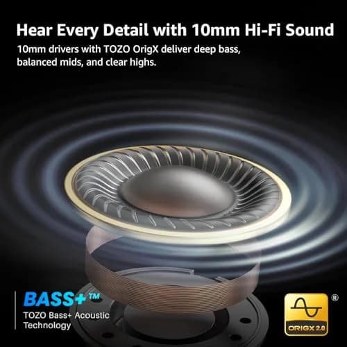 TOZO Crystal Pods Hybrid ANC Wireless Earbuds | 35H Playtime, Transparent Design, Bluetooth 5.4, IPX5 Waterproof thumbnail 4