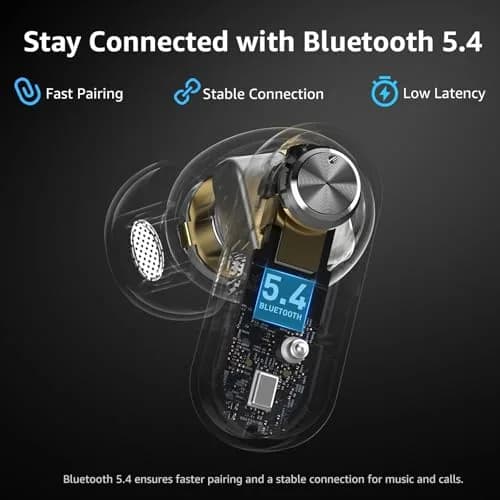 TOZO Crystal Pods Hybrid ANC Wireless Earbuds | 35H Playtime, Transparent Design, Bluetooth 5.4, IPX5 Waterproof thumbnail 6