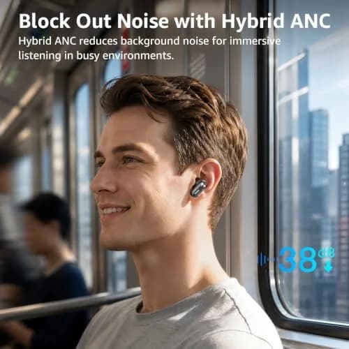 TOZO Crystal Pods Hybrid ANC Wireless Earbuds | 35H Playtime, Transparent Design, Bluetooth 5.4, IPX5 Waterproof thumbnail 3