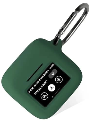 Geiomoo Emerald Green Silicone Case for JBL Tour Pro 3 Earbuds | Protective Cover with Carabiner thumbnail 1