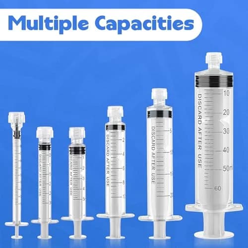 ginallt 3mL Luer Lock Syringes Without Needle - Sterile Syringe with Cap, 50 Pack (150 mL Total) thumbnail 6
