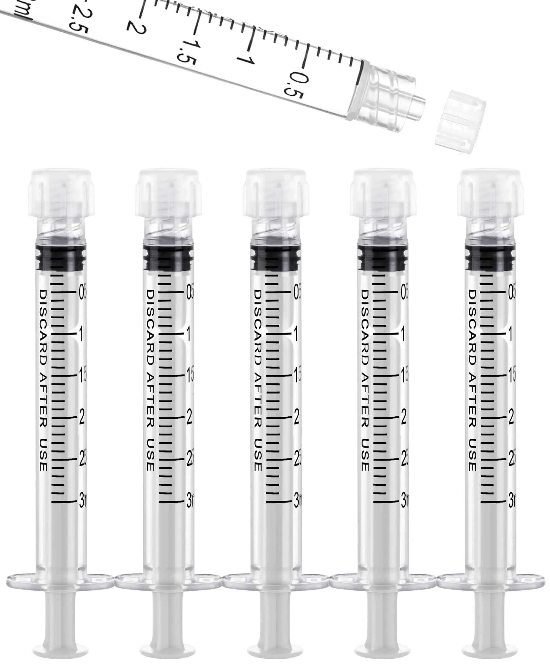 ginallt 3mL Luer Lock Syringes Without Needle - Sterile, 20 Pack | Precise Liquid Dispensing for Labs & Home