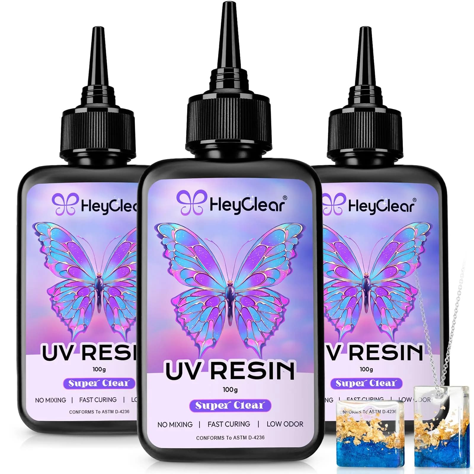 HeyClear UV Resin Kit 300g (10.58 oz) | Crystal Clear, Bubble-Free Epoxy Glue for Crafts - main product image