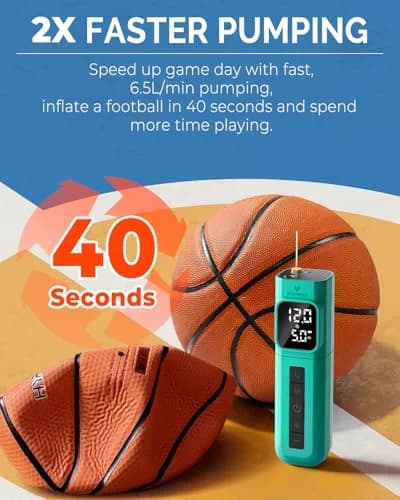 ETENWOLF P200 Electric Ball Pump 2000mAh | Fast, Precise Inflation for Sports Balls thumbnail 7