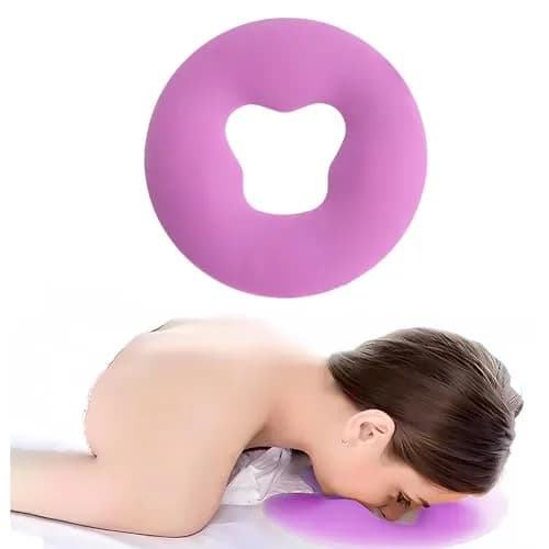 OULIGET Silicone Face Massage Pillow, Purple | Soft SPA Headrest for Beauty Beds & Travel thumbnail 1