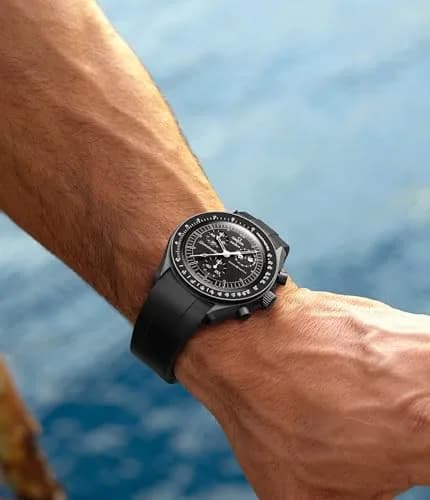 REBANDACE Silicone Watch Strap for Moonswatch | No Gap Curved Replacement, Navy, 20mm thumbnail 6