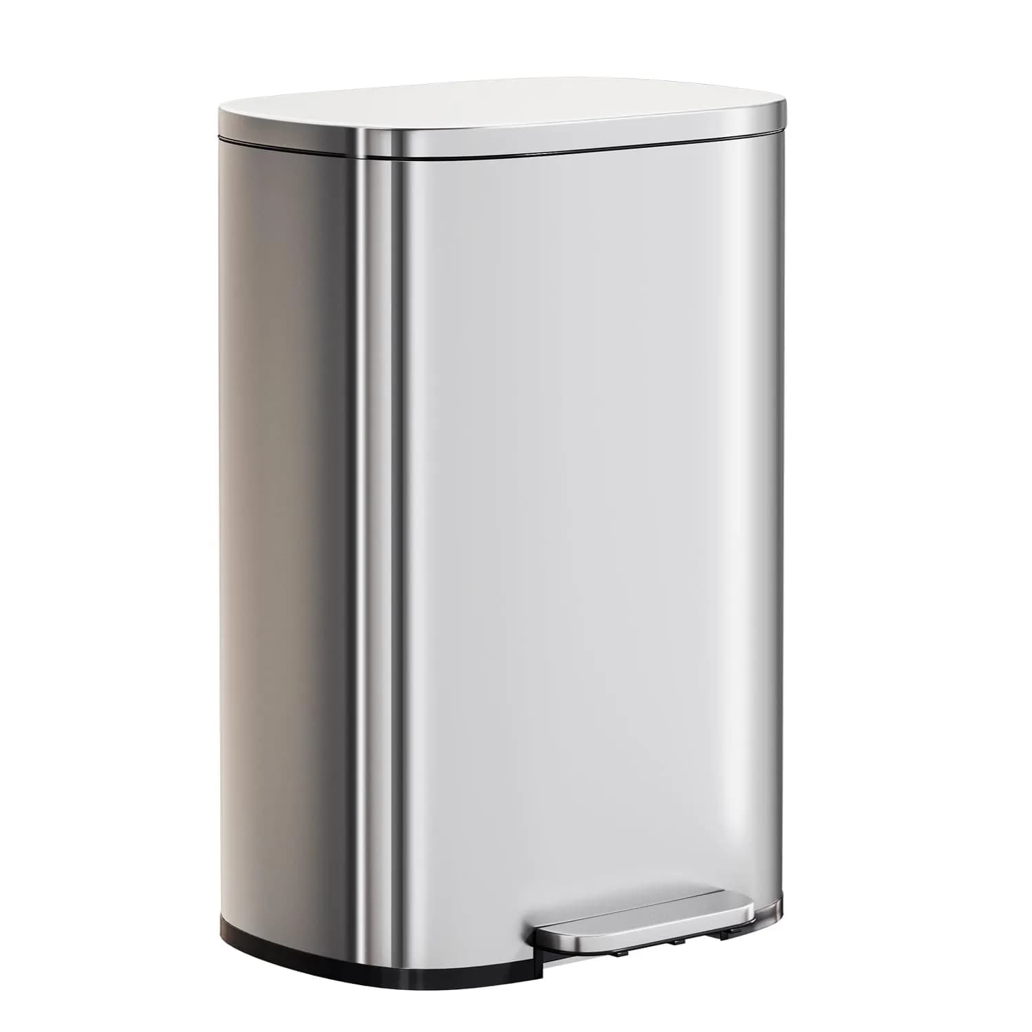 PayLessHere 13G Trash Can with Lid | Stainless Steel | Removable Inner Bucket for Kitchen & Office - main product image