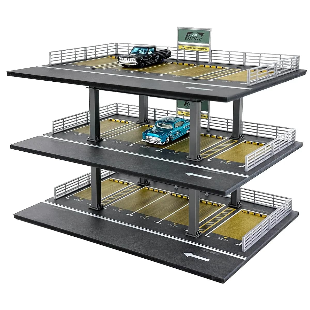 Bivitre 1/64 Scale Die-cast Car Display Case Organizer Parking Garage Diorama | Secure & Stackable - main product image