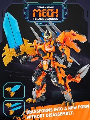 TIALLOW T-Rex Mech Set Dinosaur Transform Robot Model Building Toy | 2-in-1 Dinosaur & Mech thumbnail 3