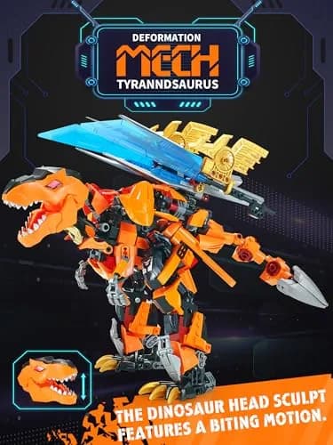 TIALLOW T-Rex Mech Set Dinosaur Transform Robot Model Building Toy | 2-in-1 Dinosaur & Mech thumbnail 4