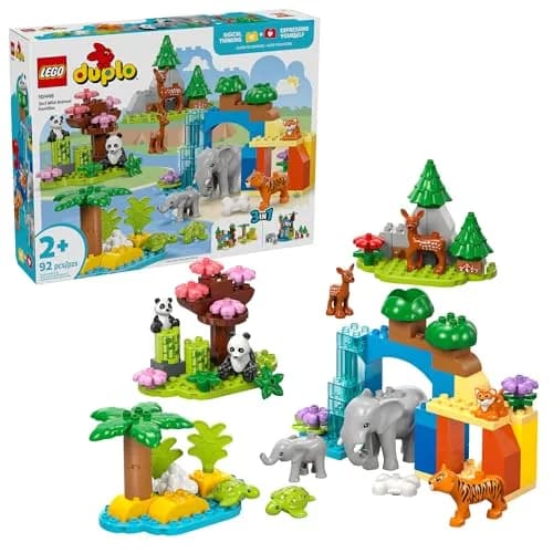LEGO DUPLO Town 3 in 1 Wild Animal Families Building Toy Playset | Preschool Learning & Educational Toy for Toddlers, Ages 2+ thumbnail 1