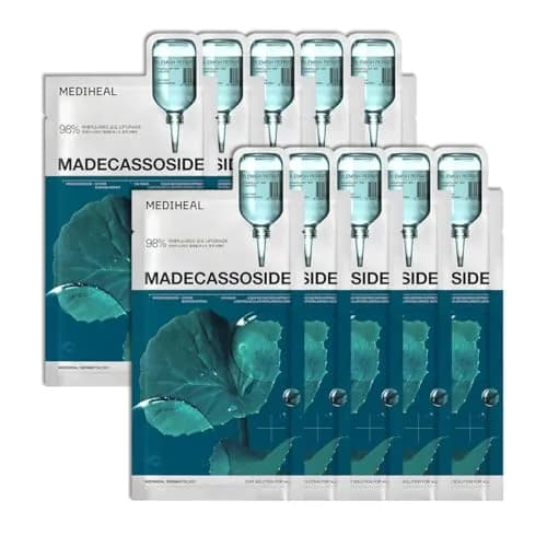 MEDIHEAL Madecassoside Essential Face Sheet Mask 10 Count (240 ml) | Blemish Repair for Redness-Prone Skin thumbnail 1