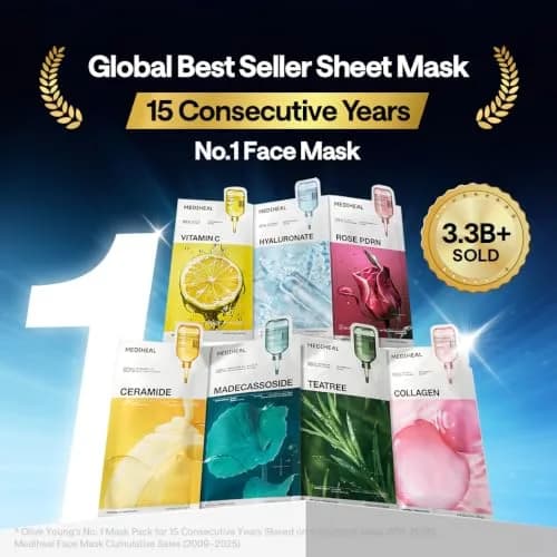 MEDIHEAL Madecassoside Essential Face Sheet Mask 10 Count (240 ml) | Blemish Repair for Redness-Prone Skin thumbnail 2