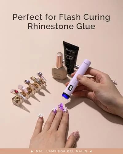 MelodySusie Handheld Flash Cure Nail Lamp P-ART01R | Cordless, UV LED, 20s/60s Timer, 90 Min Battery, Eye-Protection Cover thumbnail 7