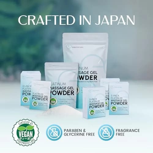 EROTICGEL Japanese Nuru Massage Gel Powder Platinum 2x5g (10g Total) | Vegan, Made in Japan, Unscented thumbnail 6