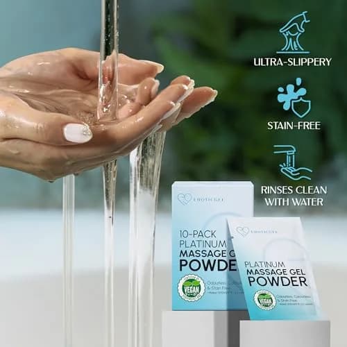 EROTICGEL Japanese Nuru Massage Gel Powder Platinum 2x5g (10g Total) | Vegan, Made in Japan, Unscented thumbnail 3