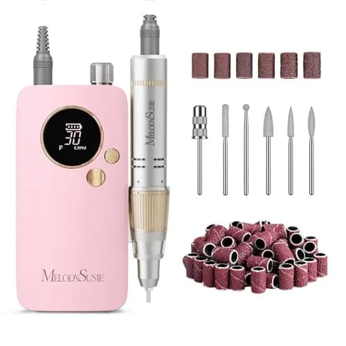 MelodySusie SC320F Rechargeable Nail Drill 30,000 RPM Pink | Beginner-Friendly Electric Nail File with HD Display thumbnail 1