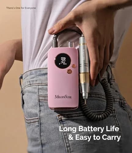MelodySusie SC320F Rechargeable Nail Drill 30,000 RPM Pink | Beginner-Friendly Electric Nail File with HD Display thumbnail 5