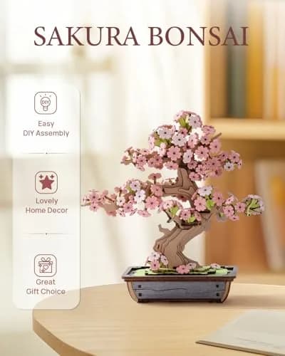 Rolife 3D Wooden Puzzle Flower for Adults | DIY Sakura Bonsai Tree | 263 Pieces thumbnail 2