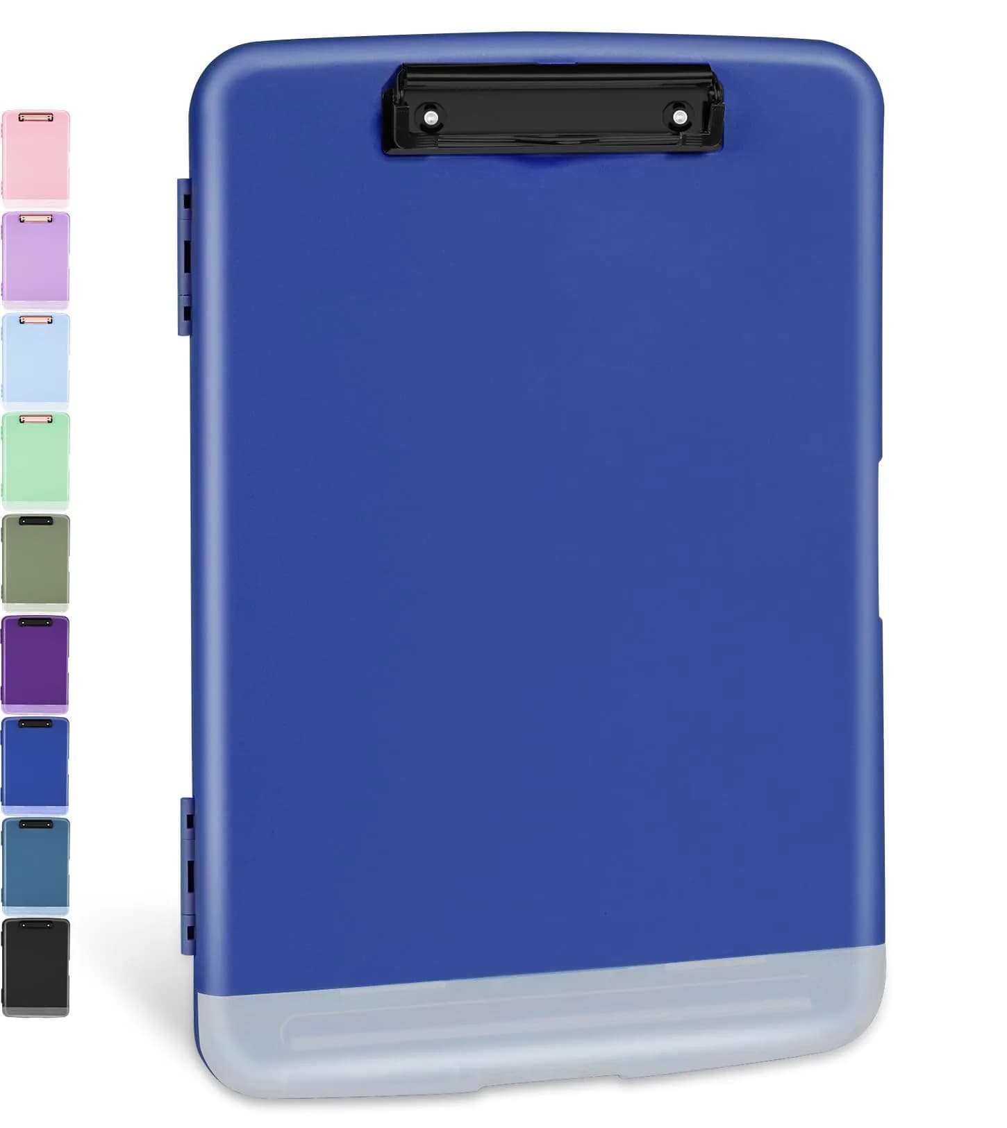 Sooez Storage Clipboard Dark Blue With Black Clip 8.5x11 Inch | High Capacity Organizer for Students & Professionals — Dark Blue With Black Clip