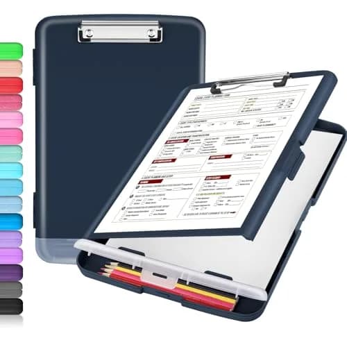 Sooez Storage Clipboard with Pen Holder 35.5 cm (14 in) | Holds 200+ Sheets & Pens thumbnail 1