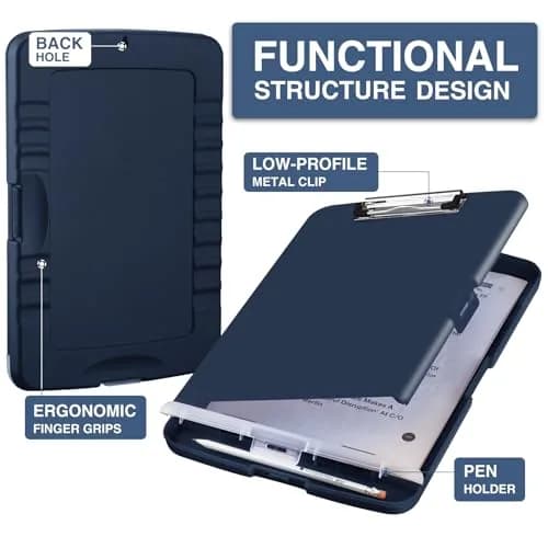 Sooez Storage Clipboard with Pen Holder 35.5 cm (14 in) | Holds 200+ Sheets & Pens thumbnail 2