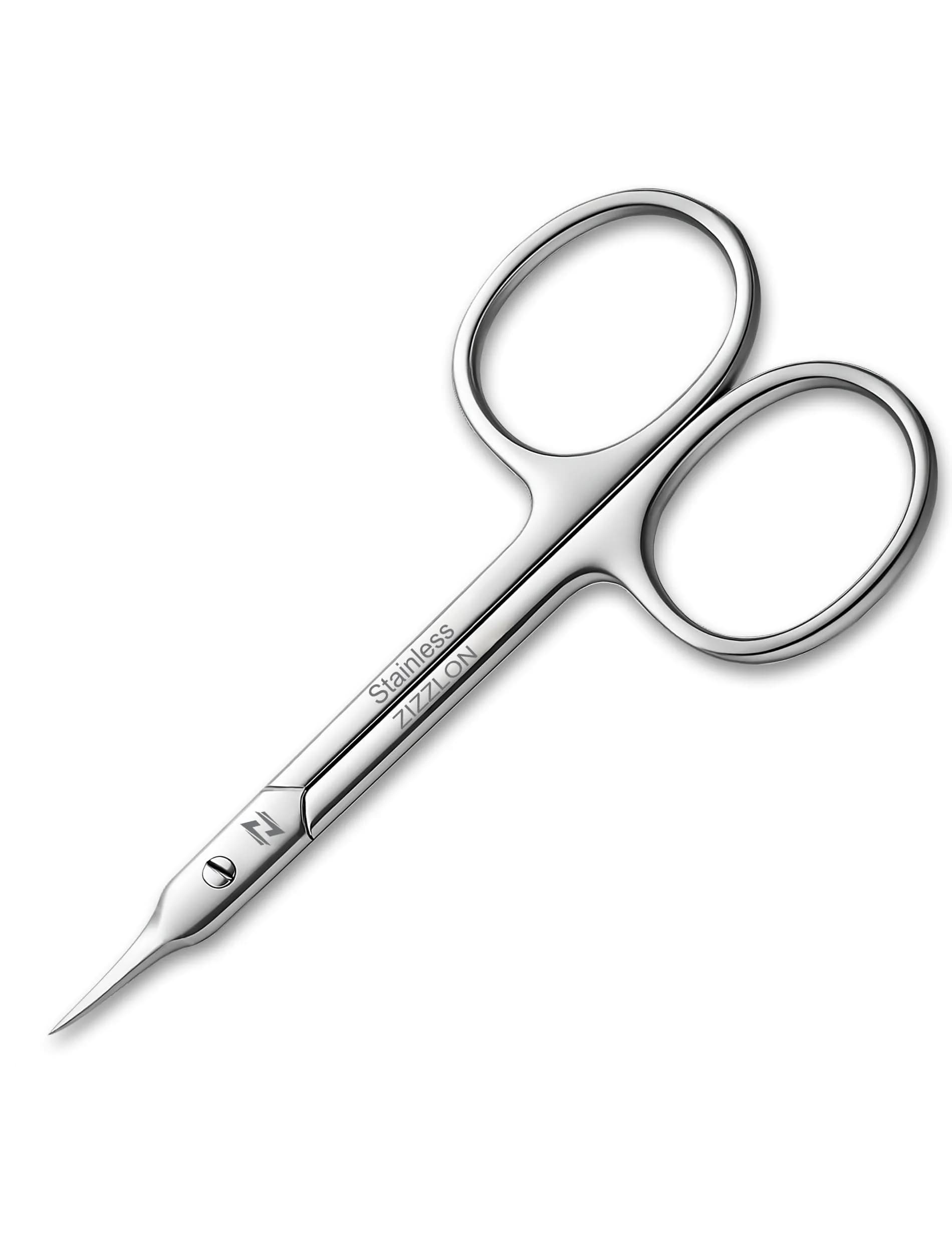 ZIZZLON Professional Cuticle Scissors Extra Fine Curved Pointed Tip 1.5cm (0.59in) | Surgical Grade Stainless Steel
