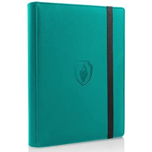 Fabmaker 9 Pocket Card Binder for 540 Cards, Turquoise | Non-Toxic & BPA-Free Display Album — 540 Pocket / Turquoise