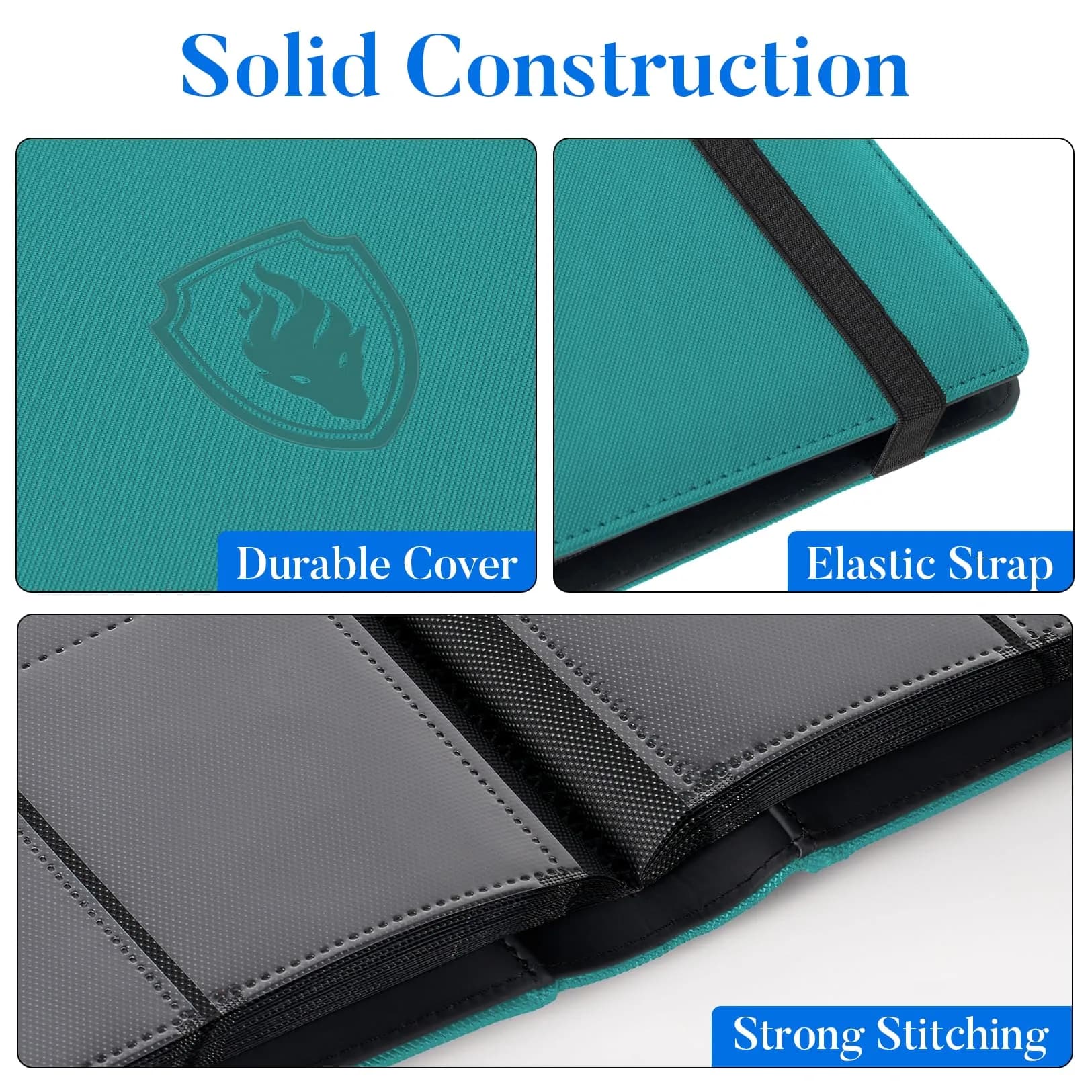 Fabmaker 9 Pocket Card Binder for 540 Cards, Turquoise | Non-Toxic & BPA-Free Display Album - main product image