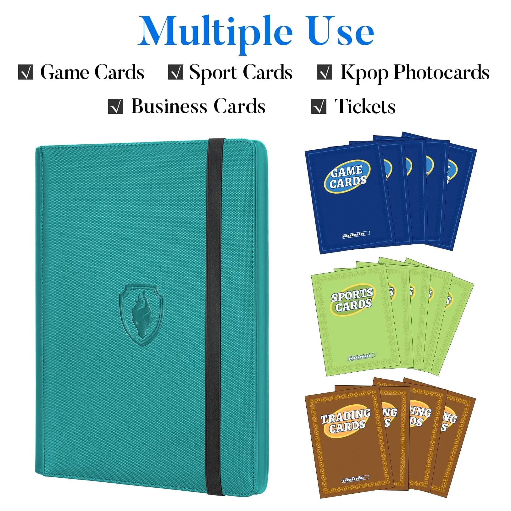 Fabmaker 9 Pocket Card Binder for 540 Cards, Turquoise | Non-Toxic & BPA-Free Display Album thumbnail 2