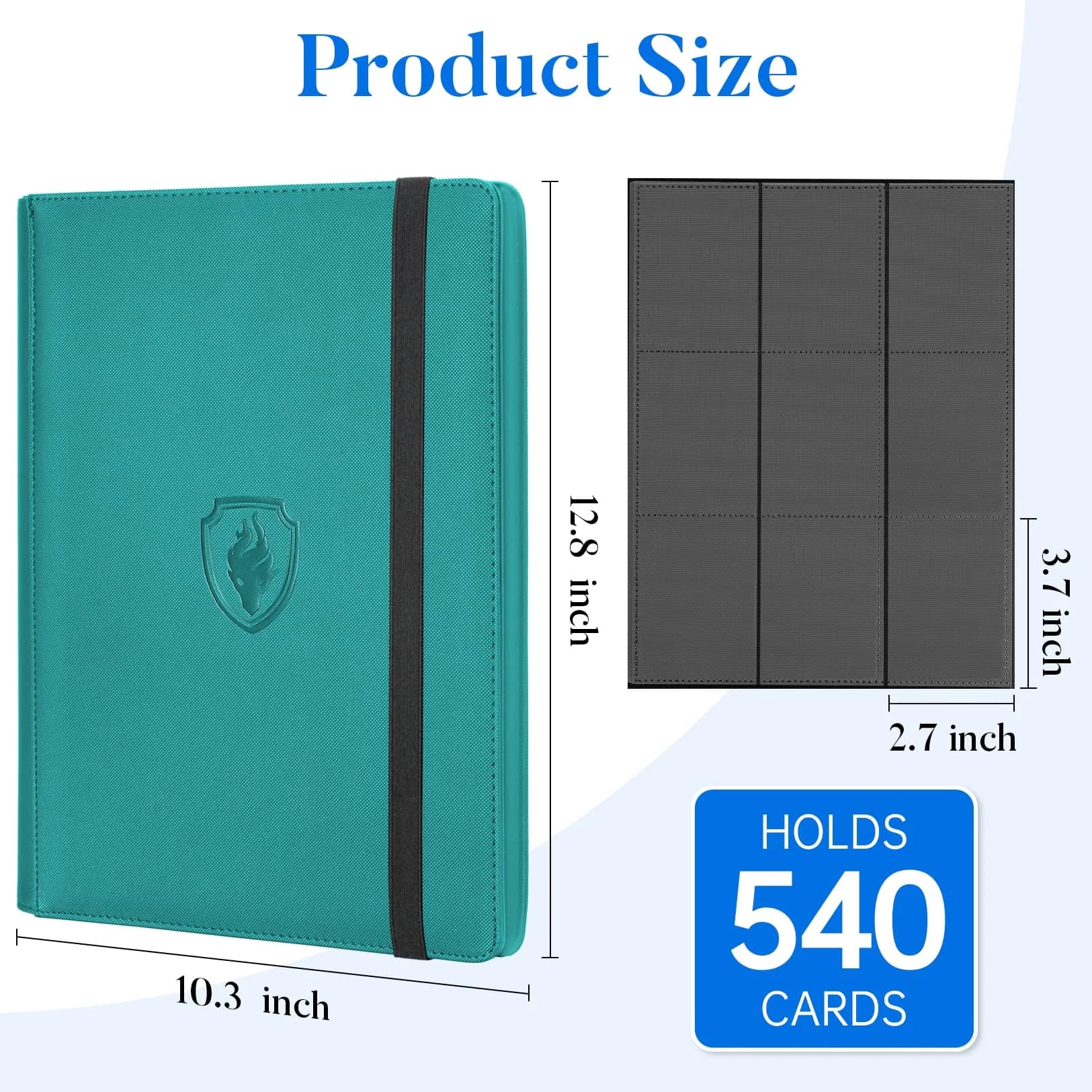 Fabmaker 9 Pocket Card Binder for 540 Cards, Turquoise | Non-Toxic & BPA-Free Display Album thumbnail 5