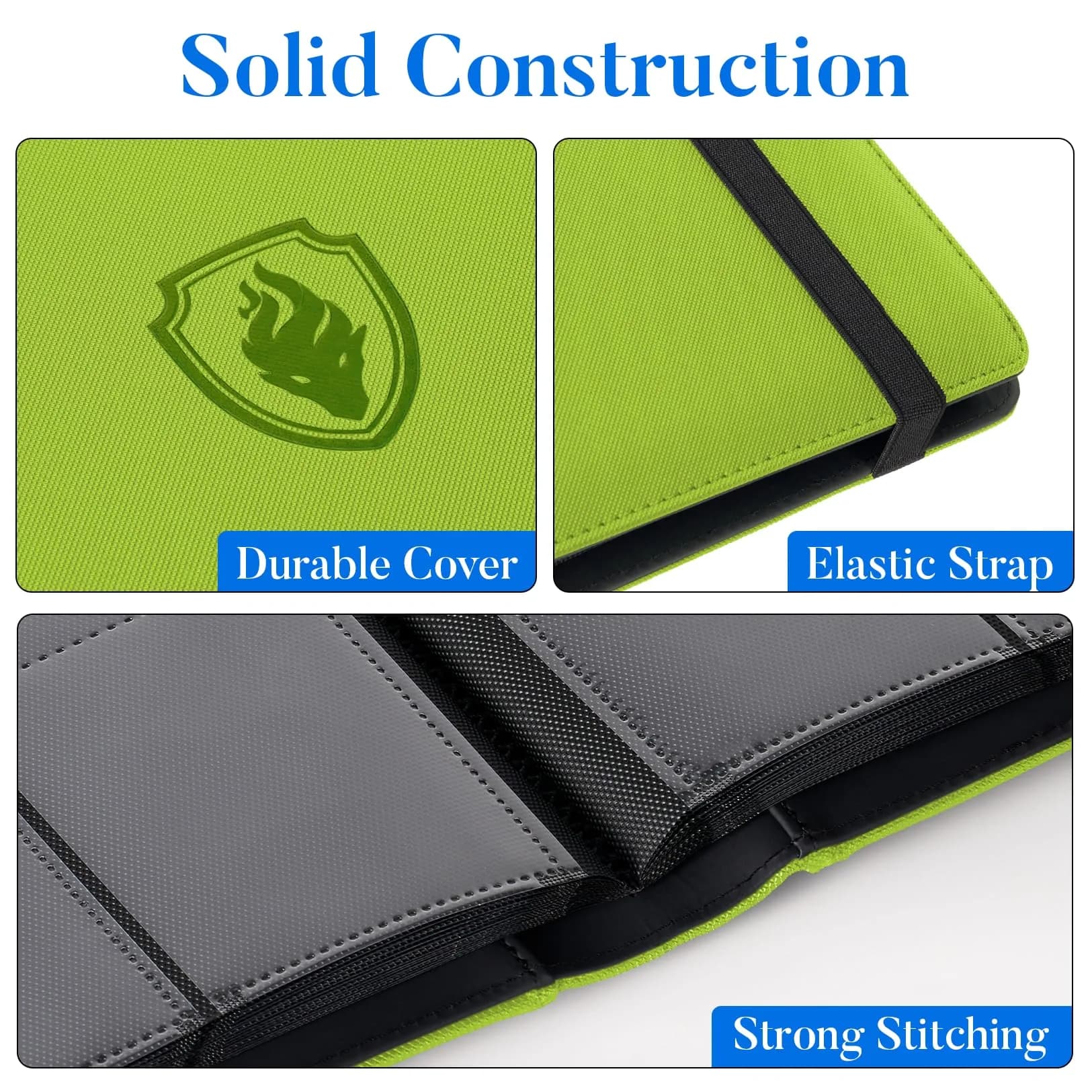 Fabmaker 9 Pocket Card Binder for 540 Cards, Green | Collectible Trading Card Albums, Cases & Sleeves