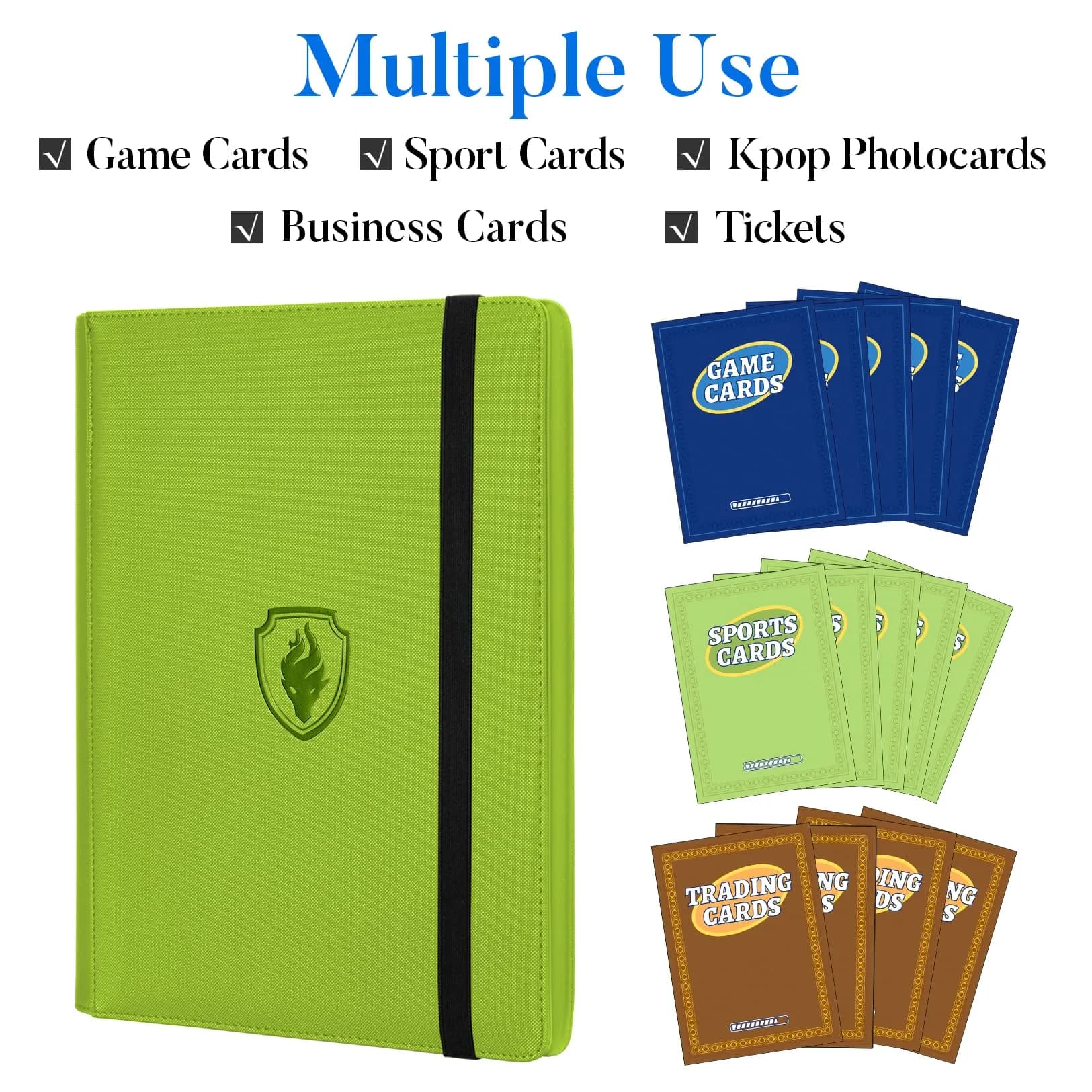 Fabmaker 9 Pocket Card Binder for 540 Cards, Green | Collectible Trading Card Albums, Cases & Sleeves thumbnail 4