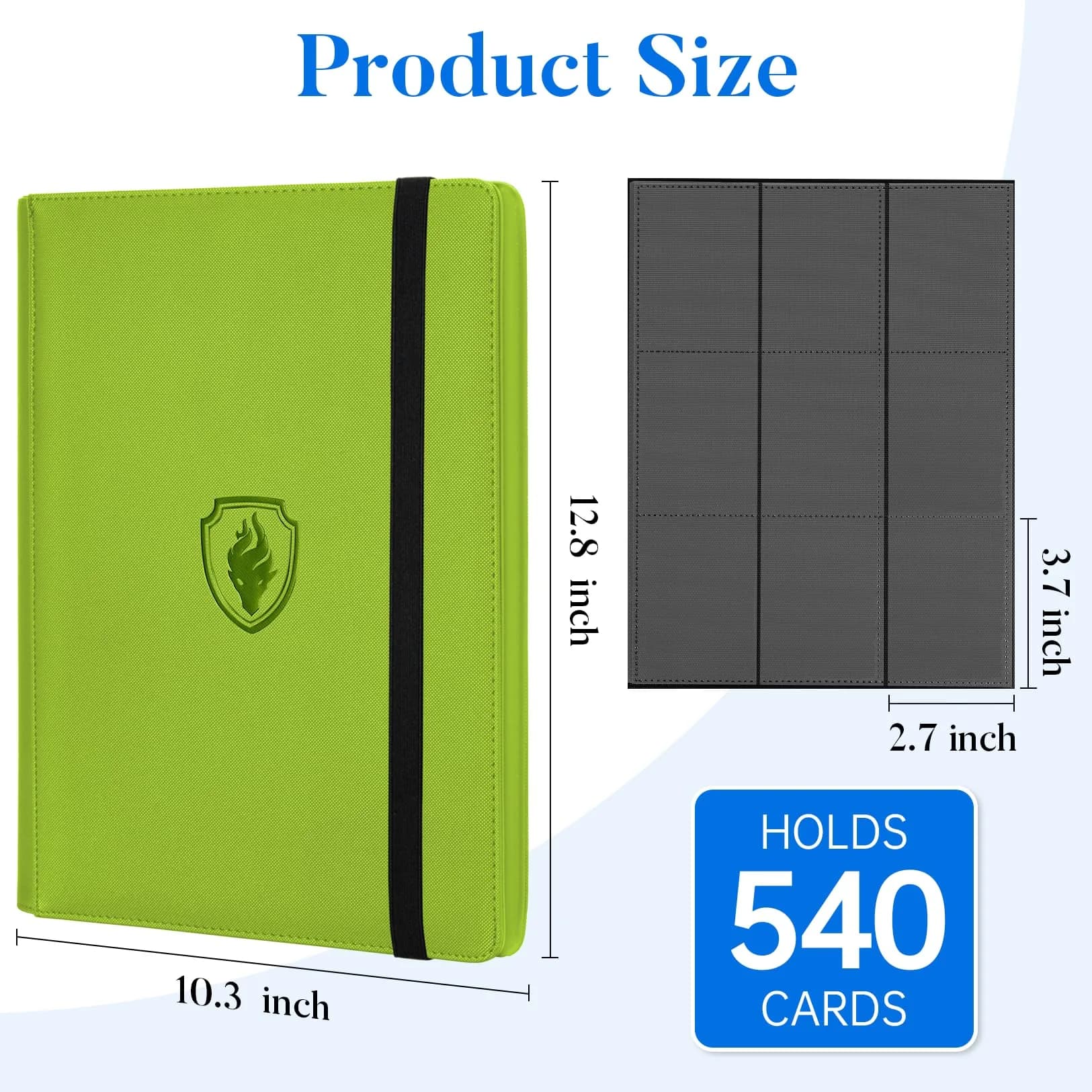 Fabmaker 9 Pocket Card Binder for 540 Cards, Green | Collectible Trading Card Albums, Cases & Sleeves thumbnail 5