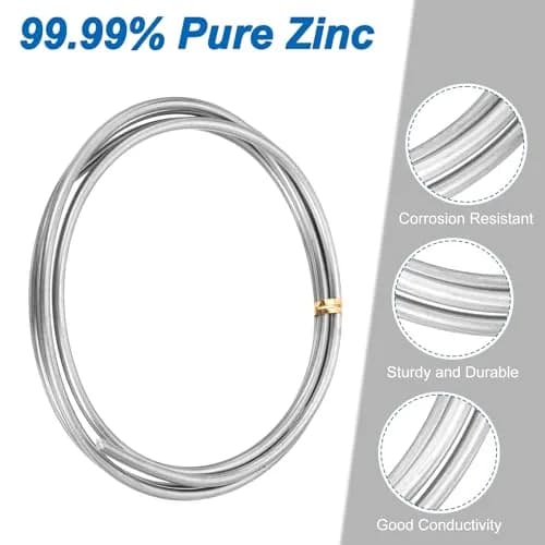 uxcell 99.99% Pure Zinc Wire 3mm (0.12 inch) x 1m (39.37 inch) | High Purity Metal for Experiments thumbnail 3