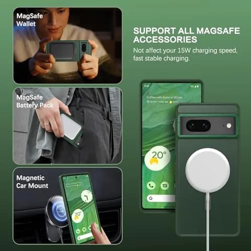 BENTOBEN Translucent Matte Case for Google Pixel 7 6.4" | MagSafe Compatible Slim Shockproof thumbnail 2