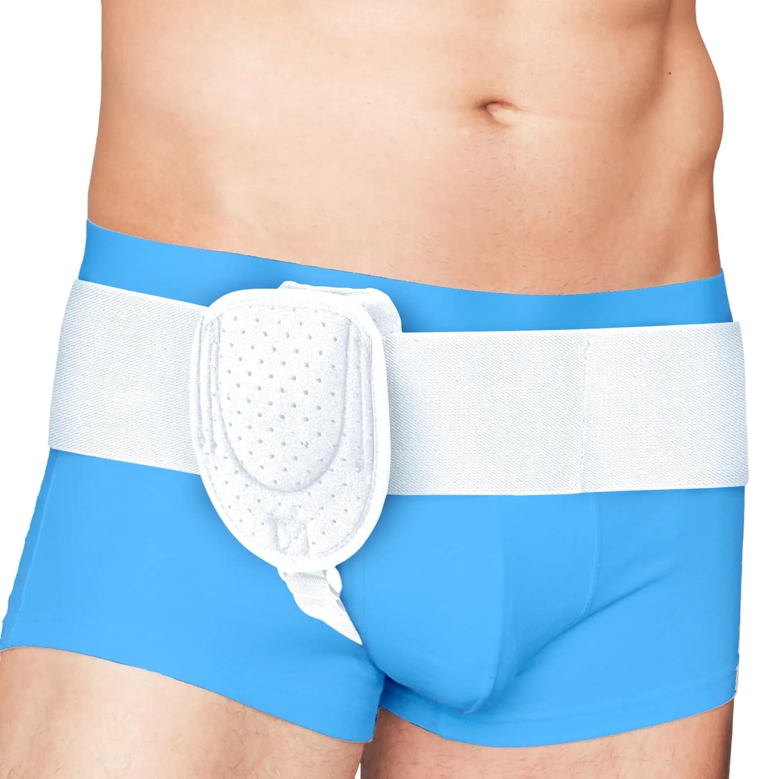 Adamson Hernia Belt for Men - Adjustable Inguinal Support 90-120cm | Discreet Groin Compression — White