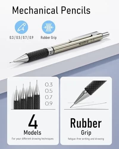 Nicpro 37PCS Art Mechanical Pencil Set, 6PCS Drafting Pencils & 21 Tubes Lead Refills | Smooth Writing & Drawing thumbnail 3