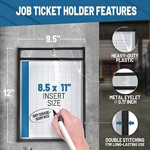 JUZARI Heavy Duty Sheet Protectors 8.5x11 Inch (30 Pack) | Clear Plastic Sleeves for Documents with Dry Erase Surface thumbnail 2
